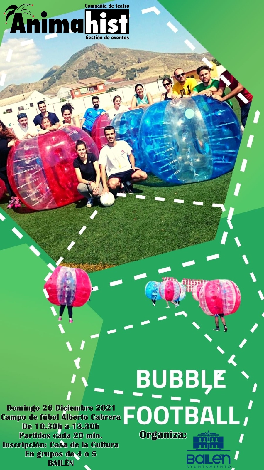 Bubble football en Bailén