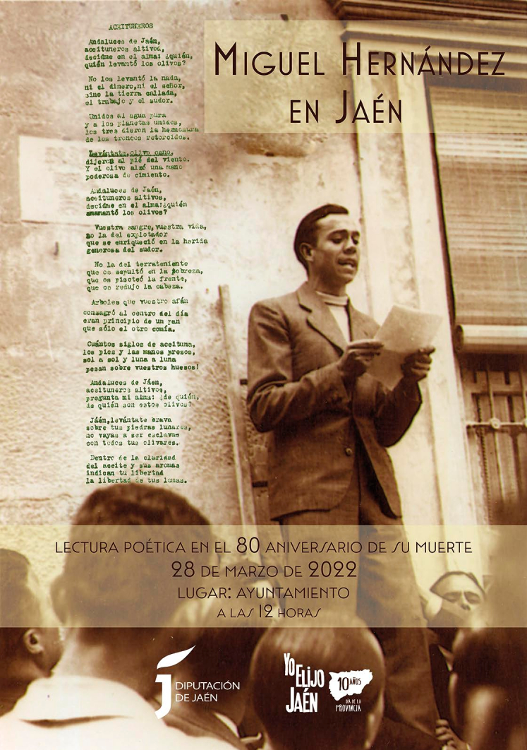 Recital de poesía 80 aniversario por la muerte de Miguel Hernández y la celebración del Día de la Provincia